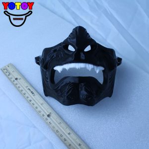 Dragon Face Mask - Black W White Teeth
